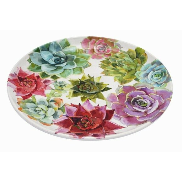 Cactus Melamine Salad Plate BPA Free Desert Succulent Purple Blue Green NEW - Picture 3 of 6